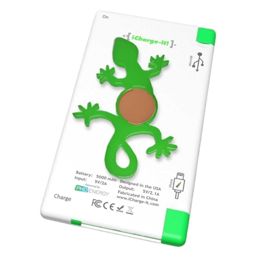 Power Bank With Gecko Charm iPhone Android Cell Phone